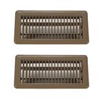 Rocky Mountain Goods 4" x 10" Floor Vents 2 Pack - Heavy Duty Walkable Floor Register - Premium Finish - Easy Adjust air Supply Lever (Brown)