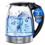 Billord Electric Kettle - 1.8L Glass Kettle for Hot Water, 2200W Stainless Water Kettle, Boiling Water Glass Kettle, Water Boiler & Heater with Auto Shut-Off & LED,Easy Clean Kettle for Kitchen&Office