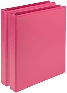 Samsill Plant-Based 1 Inch Durable Round Ring, Made in USA, View Binder, Eco-Friendly, USDA Certified Biobased, 2 Pack, Berry Pink