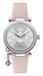 Vivienne Westwood Orb Pastelle Ladies Quartz Watch with Silver Dial & Pink Leather Strap VV006SLPK