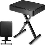 Softline Pro SP50 Keyboard/Piano Bench Adjustable Collapsible X-Style Stool Chair Seat, 2.4 Inch Thickness High-Density Sponge, Non-Skid Design, Black