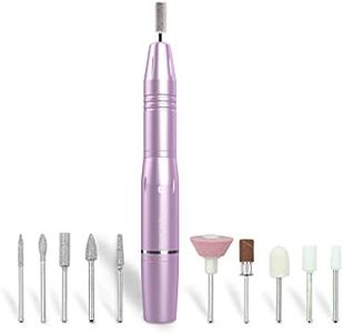 Rio Professional USB Electric Nail File, Portable Nail Drill for Acrylic, Gel & Natural Nails, 20000 RPM Adjustable Speed, Low Vibration E-File, Manicure Pedicure Kit, Ideal Gift for Women & Beginners