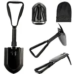 Folding Survival Shovel 23 in,50# high-Carbon Steel Entrenching Tool, Folding Camping Shovel, Firefighting Shovel, Portable Shovel for Garden, Hunting, Hiking, Fishing, Car Emergency, Gifts for Men