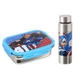 SKi Homeware Steel Lunch Box (600 ML) & Steel Slim Bottle (400 ML) Combo/Gift Set- Captain America