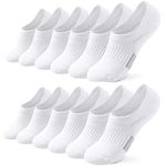 6 Pairs Invisible Ankle Trainer Socks Womens, White No Show Low Cut Casual Socks, Non Slip Cushioned Socks for Ladies and Girls Sneaker Canvas Shoes 3-5