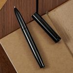 Hongdian C1 Fountain Pen Extra Fine Nib, Glossy Black & Classic Retro Design Metal Pen with Ink Converter