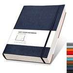 RETTACY College Ruled Notebook - 320 Numbered Pages Large B5 Lined Journal Notebook, 100gsm Thick Lined Paper, Faux Leather Softcover, for Women Men Work School, 19 x 25 cm - Blue