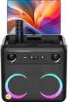 Ikarao Smart Karaoke Machine for Adults, Built-in Screen with Lyrics Display, With 2 Micphones, 4 DJ Lights, 300W Karaoke System Professional PA System With Karafun Premium 6 Month Subscription
