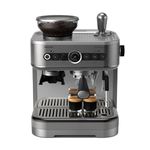 Philips Barista Brew Espresso Machine - Intuitive Guidance. Calibrated Tamping. Elegant Design. 280g Dual Bean Container. Semi Automatic Espresso Machine. Metal Silver (PSA3228/01)