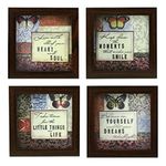 Indianara 4 Piece Set of Framed Wall Hanging Inspirational Quotes(multicolor1)