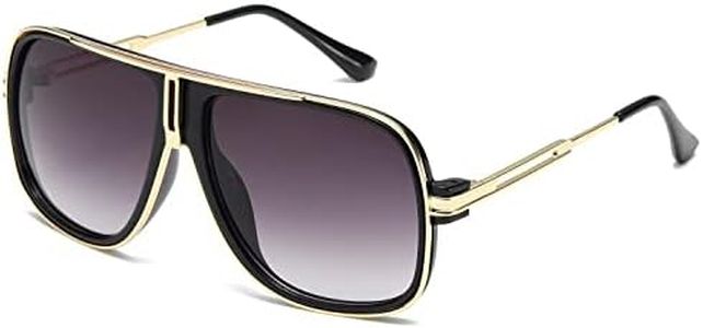 AEVOGUE Sunglasses For Men Goggle Alloy Big Frame Metal Punk Style Shield AE0336