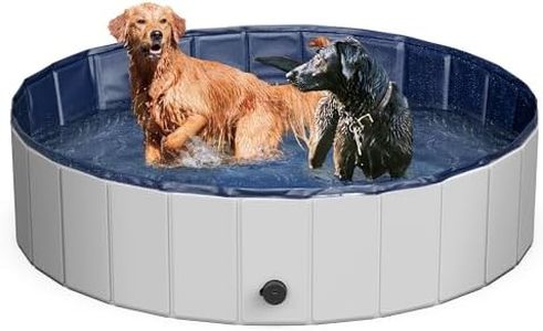Petace Foldable Dog Pool, Portable Hard Plastic Pet Bath Pool for Dogs, Collapsible Dog Swimming Pool, Puppy Kiddie Wading Pool for Indoor and Outdoor, 47 x 12 inches