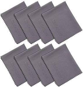 Wisdompro Microfiber Cleaning Cloth - 8 Pack - 6 x 7 inch - for Cleaning Glasses, Camera Lenses, Phone, for iPhone, iPad, Tablet, Laptop, LCD TV, Screen, Monitor and Other Delicate Surface - Grey