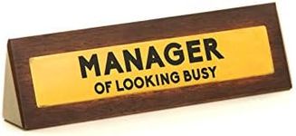 Boxer Gifts Manager Of Looking Busy Desk Plaque Sign – Funny Boss & Manager Gifts – Colleague Secret Santa - Novelty Office Desk Accessory