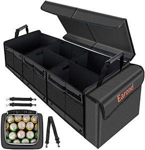 EAROND Car Trunk Organizer with Portable Leakproof Cooler Bag,Foldable Cover,Adjustable Securing Straps,Collapsible Trunk Organizer for Car,SUV,Truck and Other Vehicles(4-in-1 with Cooler)