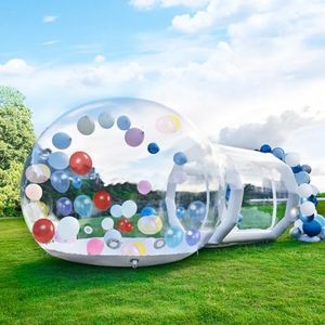16.5 FT Inflatable Bubble House Dome for Kids, Clear PVC Inflatable Bubble House Tent with Tunnel, Bubble Balloon House with 750W Air Blower, 600W Air Pump Inflatable Dome for Party (Clear, 16.5FT)