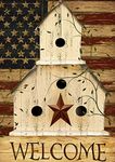 Toland Home Garden 1012200 Americana Birdhouse Welcome 28 x 40 Inch Decorative, House Flag (28" x 40")