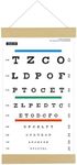 DMCBY Eye Chart, Snellen Eye Chart for Eye Exams 10 Feet with Wood Frame 8x15 Inches, Canvas Low Vision Eye Test Wall Chart with Color Bars for Color Vision Test (10 Feet Test Distance)