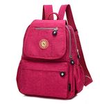 XUEREY Women's Small Handbag Nylon Shoulder Bag Casual Day Pack Multi-Pocket Casual Waterproof Nylon Bags Travel School Bag Laptop Backpack (Rose)