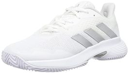 Adidas Women Synthetic CourtJam Control W Tennis Shoe FTWWHT/SILVMT/GREONE (UK-4)