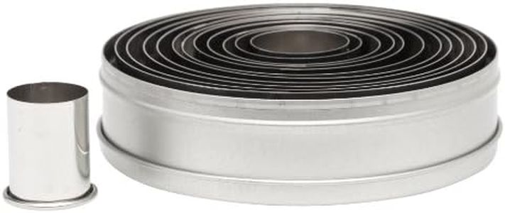 Ateco 5457 12-Piece Stainless Steel Round Cutter Set, Plain