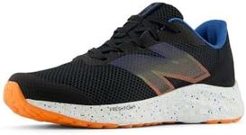 New Balance KIds Arishi Fresh Foam v4 Sneaker, BLACK/BLUE AGATE/BLAZE ORANGE, 6 M Big Kid (8-12 Years)