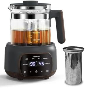 Feekaa Kettle, Electric Glass Kettle & Tea Pot with Removable Infuser, Healthy Smart Kettle with Temperature Control for Tea/Coffee/Milk/Food - 72H Keep Warm Multi-Function Tea Maker - 1.3L, Black