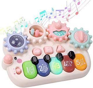 KaeKid Baby Piano Toy 12 Months+, Hedgehog Light Up Music Baby Toys, Early Learning Educational Piano Keyboard Infant Toys, Music Toy Instruments Toddler Boys Girls (White)