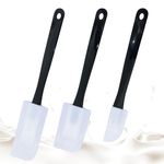 3 Pcs Heat Resistant Spatula Thin Lightweight Cake Scrapers 3 Sizes Multipurpose Cream Scraper Spatula Set for Baking Cooking (White)