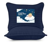 Utopia Bedding Toddler Pillow (Navy, 2 Pack), 13x18 Small Kids Pillow for Sleeping, Soft and Breathable Cotton Blend Shell, Ideal for Toddler Bed and Travel (Intended for Age 2 and up)