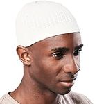 Tough Headwear Kufi Hat - Kufi Hats for Men Muslim, Turkish Kufi Cap, White Full, One Size