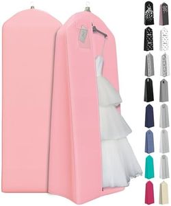 Your Bags Wedding Dress Garment Bag – 72" Garment Bags for Hanging Clothes with 20" Gusset for Puffy Gowns – Durable Dress Cover for Travel or Storage – Rip-Resistant with ID Window - Lt Pink