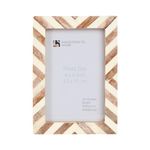 Handicrafts Home 4x6 Chevron Picture Frame - Vintage Herringbone Design in Rich Brown, Perfect for Elegant Wall Decor, Charming Gifts, or as a Unique Gift for Any Occasion