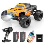 Hosim Brushless RC Car, 1:16 55+KMH 4WD Fast Remote Control Truck for Adults, Radio Cars Off-Road Waterproof Hobby Grade Toy Crawler Electric Vehicle Gift for Boys Children (Orange)