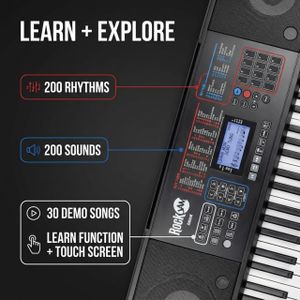 RockJam 61-Key Keyboard Piano – Portable Digital Music Instrument
