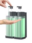 1/2/3×300ML Soap Dispenser for Bathroom Kitchen Countertop/Wall Mounted Shower Soap Shampoo and Conditioner Dispenser Liquid Soap Pump Bottle Container Clear