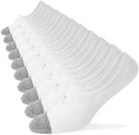 WANDER No Show Socks 10 Pack Thin Non Slip Low Cut Invisible Loafer Socks Men&Women Boat Liner(10 Pairs White Grey,Sock Size:6-8)
