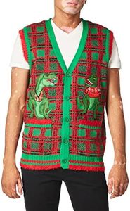 Blizzard Bay Men's Trex Plaid Vest Sweater, red, Large