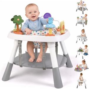 6-in-1 Baby Activity Center, Stationary Standing Activity Table (White)
