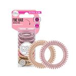 Invisibobble Extra Slim Hair Ties – Non-Soaking Spiral Elastics for Fine Hair – Multipack of 8 Hair Accessories for Women (Rose and Bronze)