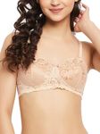 Clovia Women's Solid Padded Demi Cup Wire Free Balconette Bra (BR2081V24_Beige_36C)