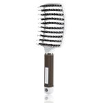 FILFEEL Hair Brush Comb, Salon Scalp Massage Hairbrush Bristle & Nylon Hairdressing Styling Tools(White)