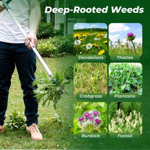 Walensee Stand Up Weed Puller – Long Handle Garden Tool with 3 Claws