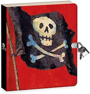 Peaceable Kingdom Pirates 6.25" Lock and Key, Lined Page Diary for Kids