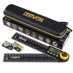 LEXIVON Aluminum Digital Angle Finder Gauge, 7-inch/180mm Multi-Purpose Protractor, Includes XL Display and Rugged Zippered Pouch (LX-DAF7)