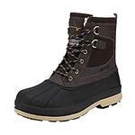 NORTIV 8 Men's Waterproof Winter Snow Hiking Boots Ankle High Boots,AVENUE,DARK/BROWN/BLACK,11 UK /12 US