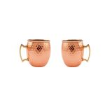 Copper-Master Pure Copper Hammered Mug Drinkware & Serveware, Moscow Mule Mug for Home, Parties and Restaurant with Many Ayurvedic Health Benefits (400ML) Set of 2