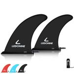 LEDONNE Fin 9" Surfing SUP Fins 2 Pcs (USD 5.99/1 Pcs) Inflatable Paddle Board Fin Quick Release Detachable Center Fin with Extra Pin No-Tool Installation Fin for Surfboard