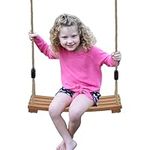 AnExer Wood Tree Swing Seat,Wood Swing Seat Play Set Swings Length Adjustable with 200KG Load for Children Adult in the Garden,Yard Indoor Outdoors