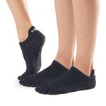 Toesox Yoga Socks – Low Rise Full Toe 2 Pack, Black, MD